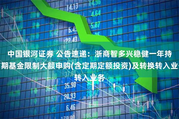 中国银河证券 公告速递:浙商智多兴稳健一年持有期基金限制大额申购(含定期定额投资)及转换转入业务