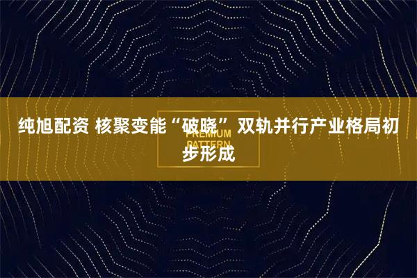 纯旭配资 核聚变能“破晓” 双轨并行产业格局初步形成